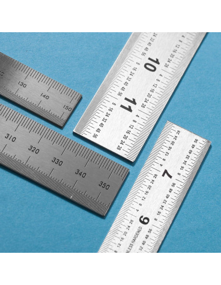 Conjunto de 4 Reglas de Acero Inoxidable Mr. Pen 15-35 cm