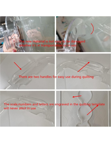 11 Piezas Plantillas de Acolchado Bequilter con Marco y Anillos