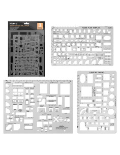 Plantillas de Dibujo Arquitectónico Nicpro 3 PCS Geometría