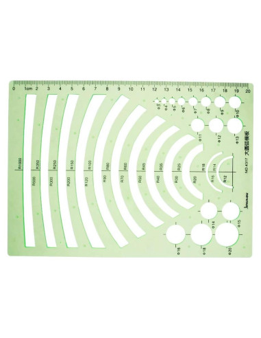 Plantilla Geométrica Utoolmart de Dibujo Arco Circular 25.4x20.3cm