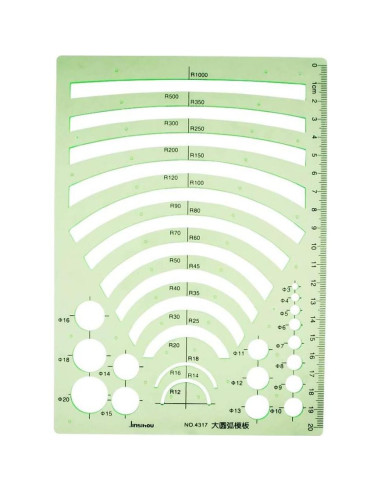 Plantilla Geométrica Utoolmart de Dibujo Arco Circular 25.4x20.3cm