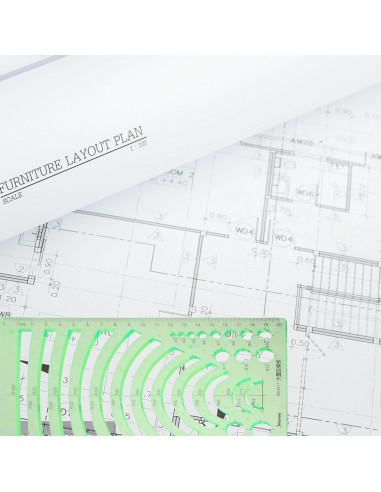 Plantilla Geométrica Utoolmart de Dibujo Arco Circular 25.4x20.3cm