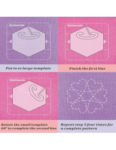Plantillas de Acolchado Quimarale 4PCS Diseño Flores 19.81cm 2