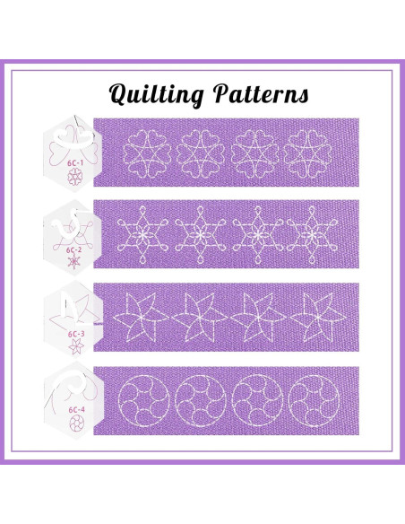 Plantillas de Acolchado Quimarale 4PCS Diseño Flores 19.81cm