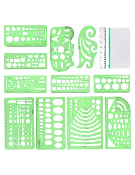 12 Plantillas Geométricas CFTfabMS para Dibujo y Diseño 12 Plantillas Geométricas CFTfabMS para Dibujo y Diseño