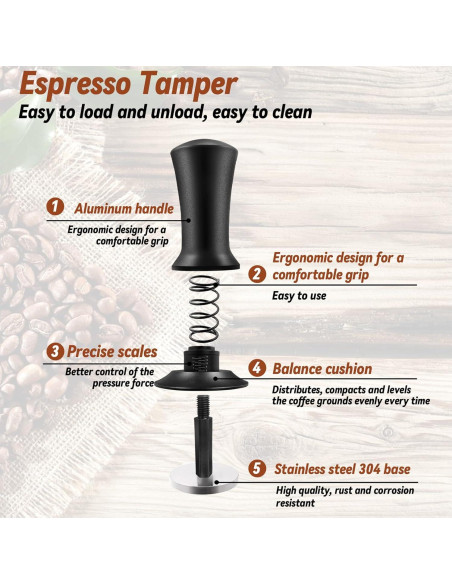Juego de Tamper de Café Espresso Yeelan 22 Piezas 53mm