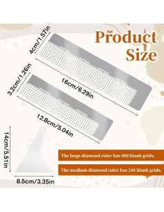 Juego de Reglas de Dibujo de Diamante EupHHonycs - 3 Pcs 2