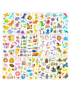 Set de 300+ Tatuajes Temporales para Niños Habett - Animales, Espacio, Dinosaurios