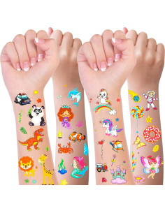 Set de 300+ Tatuajes Temporales para Niños Habett - Animales, Espacio, Dinosaurios 2