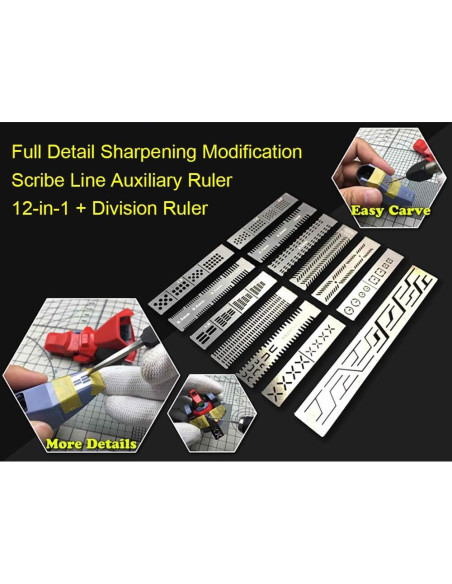 Plantilla de Scribing 13 en 1 QINIZX - Regla Auxiliar de Acero Inoxidable