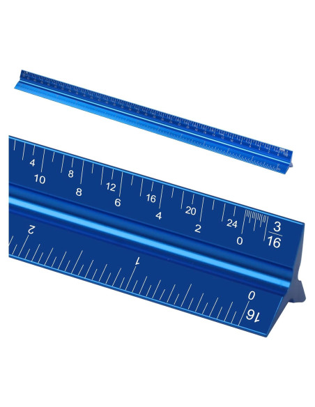 Regla Triangular de Aluminio 30.48 cm DSUWAZU Azul