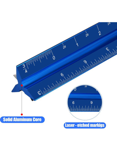 Regla Triangular de Aluminio 30.48 cm DSUWAZU Azul