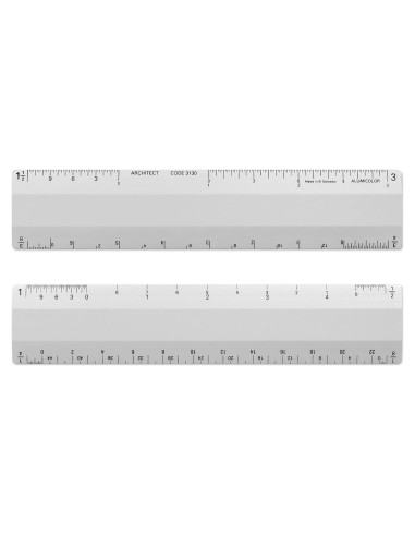 Escala de Regla Arquitecto Alumicolor 15.24 cm 4 Biseles Plata