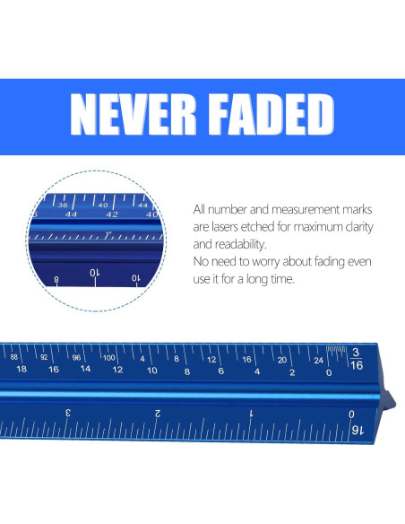 Regla Triangular de Aluminio 30.48 cm DSUWAZU Azul
