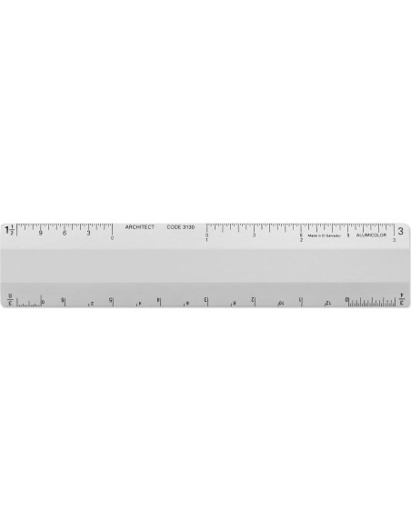 Escala de Regla Arquitecto Alumicolor 15.24 cm 4 Biseles Plata