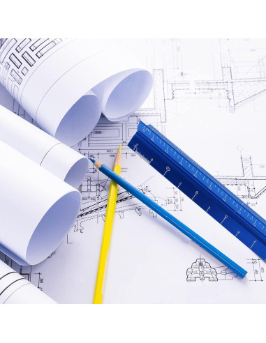 Regla Triangular de Aluminio 30.48 cm DSUWAZU Azul