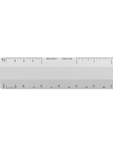 Escala de Regla Arquitecto Alumicolor 15.24 cm 4 Biseles Plata