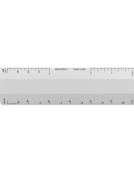 Escala de Regla Arquitecto Alumicolor 15.24 cm 4 Biseles Plata