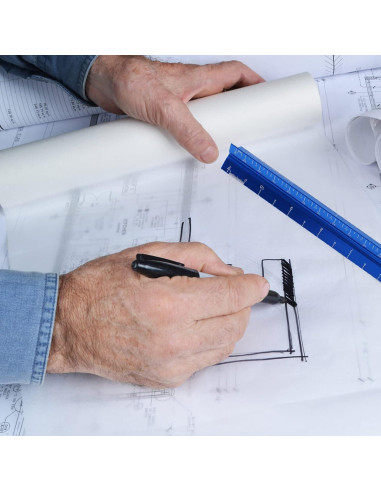 Regla Triangular de Aluminio 30.48 cm DSUWAZU Azul