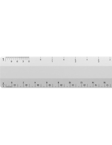Escala de Regla Arquitecto Alumicolor 15.24 cm 4 Biseles Plata