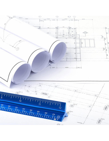 Regla Triangular de Aluminio 30.48 cm DSUWAZU Azul