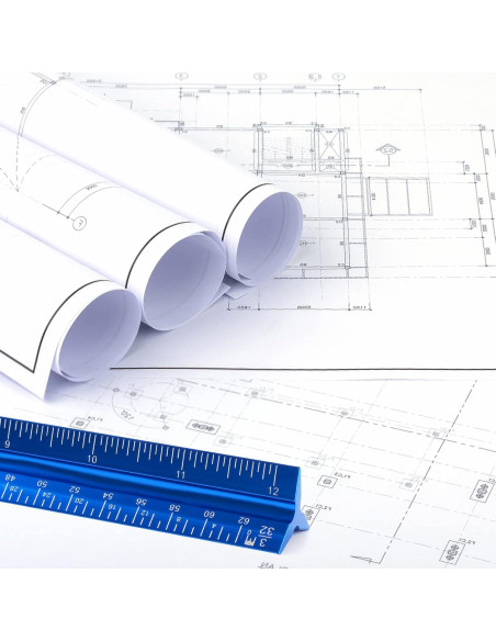 Regla Triangular de Aluminio 30.48 cm DSUWAZU Azul