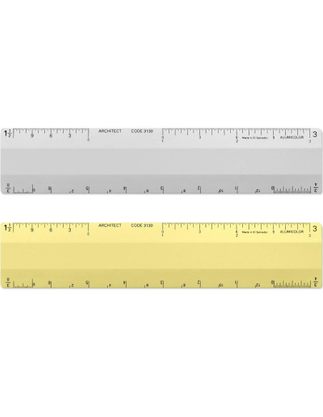 Escala de Regla Arquitecto Alumicolor 15.24 cm 4 Biseles Plata