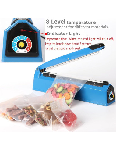 Sellador de Calor Manual Yeler 30.5 cm 300W para Bolsas PE PP