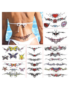 Calcomanías de Tatuajes Temporales Aivoch 8 Hojas Coloridas