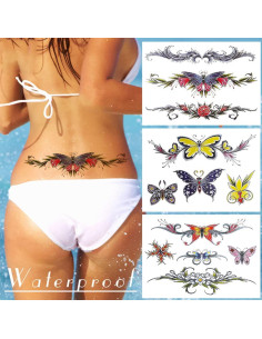 Calcomanías de Tatuajes Temporales Aivoch 8 Hojas Coloridas 2