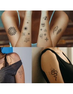 330 Tatuajes Temporales Negros Realistas Esland - 60 Pcs Vintage 2