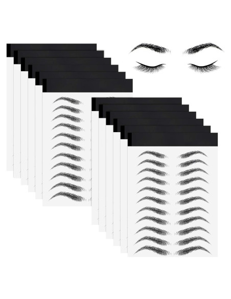 Calcomanías de Cejas Impermeables Maitys 12 Hojas Estilo Clásico