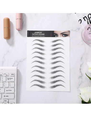 Calcomanías de Cejas Impermeables Maitys 12 Hojas Estilo Clásico