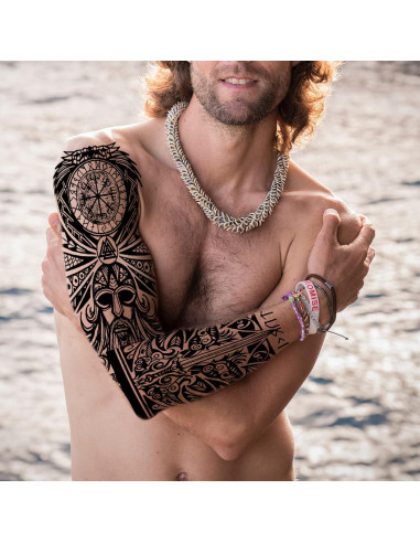 Mangas de Tatuajes Temporales Tribales Briyhose - 6 Hojas 48x17 cm