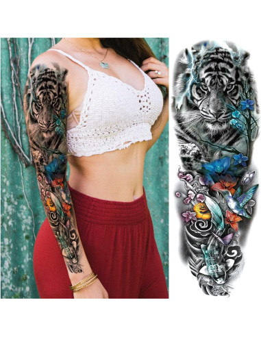 Tatuaje Temporal de Manga Completa Briyhose - Animales Coloridos