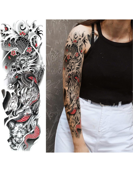 Tatuaje Temporal de Manga Completa Briyhose - Animales Coloridos