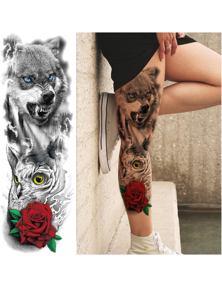 Tatuaje Temporal de Manga Completa Briyhose - Animales Coloridos