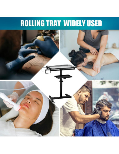 Carro de Tatuaje Poarmeey Ajustable con Ruedas 60x41cm