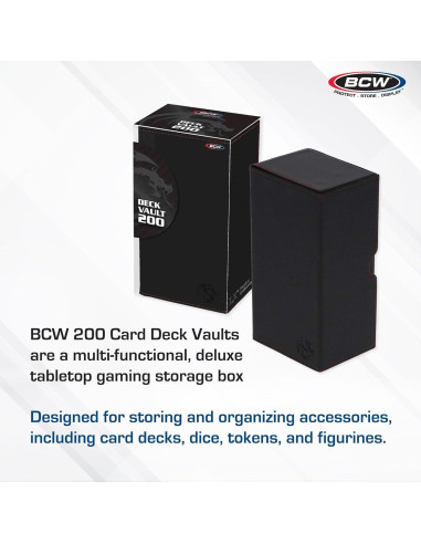 Caja de Cartas BCW Deck Vault-LX 200 Negra con Cierre Magnético