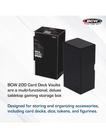 Caja de Cartas BCW Deck Vault-LX 200 Negra con Cierre Magnético