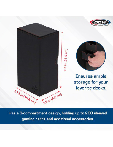 Caja de Cartas BCW Deck Vault-LX 200 Negra con Cierre Magnético
