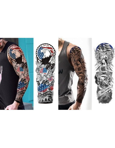 Tatuajes Temporales Patrióticos Aresvns 4 de Julio - Bandera USA