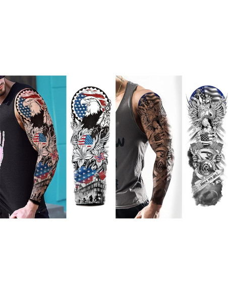 Tatuajes Temporales Patrióticos Aresvns 4 de Julio - Bandera USA Tatuajes Temporales Patrióticos Aresvns 4 de Julio - Bandera USA