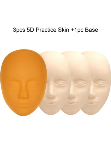 Cabeza de Práctica Tatuaje Facial Silicona 3 Pcs Healthcom