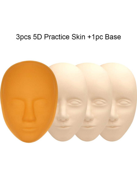 Cabeza de Práctica Tatuaje Facial Silicona 3 Pcs Healthcom