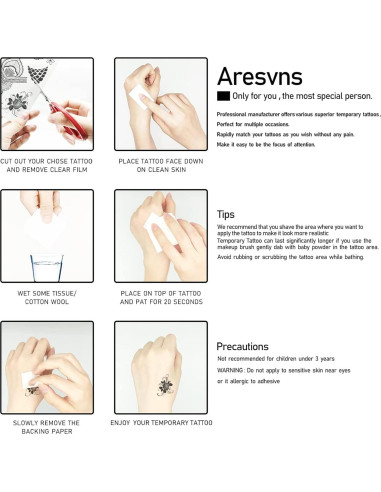 Tatuajes Temporales Patrióticos Aresvns 4 de Julio - Bandera USA