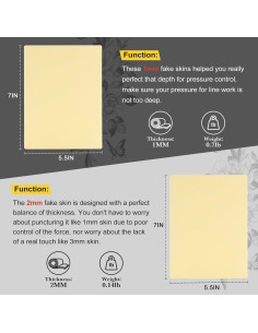 20 Piezas Piel Sintética para Tatuajes Doble Cara 1mm y 2mm 2