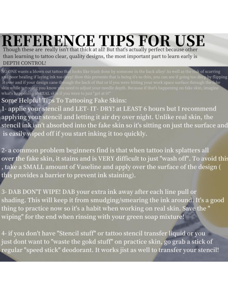 20 Piezas Piel Sintética para Tatuajes Doble Cara 1mm y 2mm