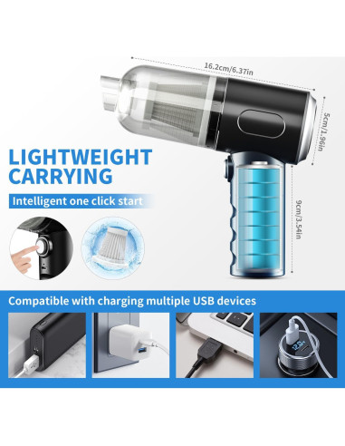 Aspiradora de Mano Inalámbrica Vcwtty 12000PA Mini Portátil