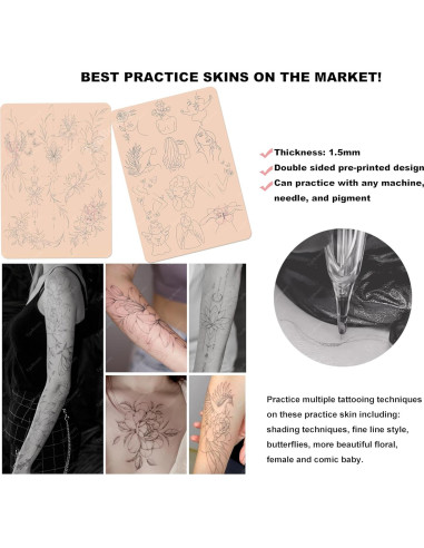 Piel de Práctica de Tatuaje Rosa TgoBeauty 1pc Silicona 1.5mm